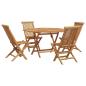 Preview: ARDEBO.de - Garten Essgruppe 5 pcs Braun Massivholz Teak