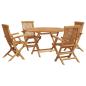 Preview: Garten Essgruppe 5 pcs Braun Massivholz Teak