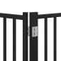 Preview: 9-tlg. Hundetor mit Tür Faltbar Schwarz 450 cm Pappelholz