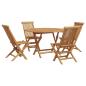 Preview: ARDEBO.de - Garten Essgruppe 5 pcs Braun Massivholz Teak