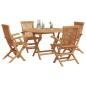 Preview: Garten Essgruppe 5 pcs Braun Massivholz Teak