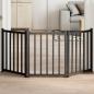 Preview: ARDEBO.de - 3-tlg. Hundetor Faltbar Schwarz 150 cm Massivholz Tanne