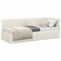 Preview: Eckbettgestell mit Kopfteil Creme 80 x 200 cm Samt