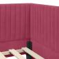 Preview: Eckbettgestell mit Kopfteil Weinrot 90 x 200 cm Samt