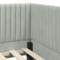 Preview: Eckbettgestell mit Kopfteil Hellgrau 100 x 200 cm Samt