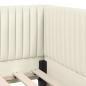 Preview: Eckbettgestell mit Kopfteil Creme 100 x 200 cm Samt