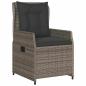 Preview: Garten Essgruppe 3 pcs Grau Poly-Rattan