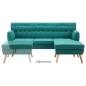Preview: Sofa L-Form Stoff 171,5x138x81,5 cm Grün