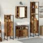 Preview: ARDEBO.de - Badezimmermöbel Set mit Regal 4 pcs Altholz 33 x 33 x 185.5 cm