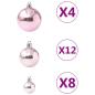 Preview: 100-tlg. Weihnachtskugel-Set Rosa