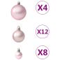 Preview: 100-tlg. Weihnachtskugel-Set Rosa