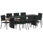 Preview: Garten Essgruppe 9 pcs Schwarz Poly Rattan