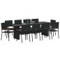 Preview: Garten Essgruppe 11 pcs Schwarz Poly Rattan