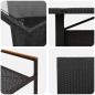 Preview: Garten Essgruppe 11 pcs Schwarz Poly Rattan