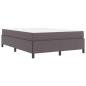 Preview: Bettgestell mit Matratze Grau 160 x 200 cm Kunstleder
