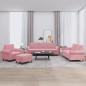 Preview: ARDEBO.de - 4-tlg. Sofagarnitur mit Kissen Rosa Samt