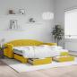 Preview: ARDEBO.de - Tagesbett Ausziehbar mit Schubladen Gelb 100x200 cm Samt