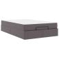Preview: Bettgestell mit Matratze Grau 120 x 200 cm Kunstleder