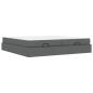 Preview: Bettgestell mit Speicher Dunkelgrau 200 x 200 cm Stoff