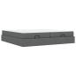Preview: Bettgestell mit Speicher Dunkelgrau 200 x 200 cm Stoff