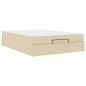 Preview: Bettgestell mit Speicher Creme 160 x 200 cm Stoff
