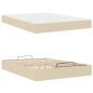 Preview: Bettgestell mit Speicher Creme 160 x 200 cm Stoff