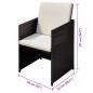 Preview: Gartenstühle 3 pcs Braun 56 x 52 x 87 cm Poly Rattan
