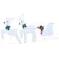 Preview: LED Rentiere 5 pcs Silber Stoff