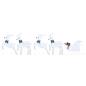 Preview: LED Rentiere 5 pcs Silber Stoff