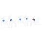 Preview: LED Rentiere 5 pcs Weiß Stoff