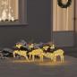 Preview: ARDEBO.de - LED Rentiere 4 pcs Gold 45 x 19 x 65 cm Stoff