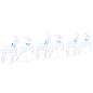 Preview: LED Rentiere 6 Stk. Weiß 45 x 19 x 65 cm Stoff LEDs