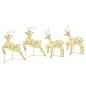 Preview: LED Rentiere mit 80 LEDs 4 pcs Gold 64 x 42 x 15 cm PET