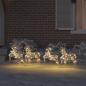Preview: LED Rentiere mit 80 LEDs 4 pcs Gold 64 x 42 x 15 cm PET