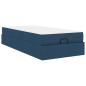 Preview: Bettgestell mit Matratze Blau 90 x 200 cm Stoff