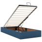 Preview: Bettgestell mit Matratze Blau 90 x 200 cm Stoff