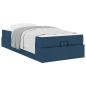Preview: Bettgestell mit Matratze Blau 90 x 200 cm Stoff