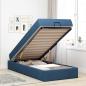 Preview: Bettgestell mit Matratze Blau 90 x 200 cm Stoff