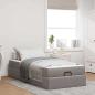 Preview: ARDEBO.de - Bettgestell mit Matratze Taupe 100 x 200 cm Stoff