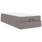 Preview: Bettgestell mit Matratze Taupe 100 x 200 cm Stoff