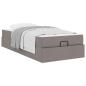 Preview: Bettgestell mit Matratze Taupe 100 x 200 cm Stoff