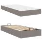Preview: Bettgestell mit Matratze Taupe 100 x 200 cm Stoff
