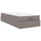 Preview: Bettgestell mit Matratze Taupe 100 x 200 cm Stoff