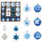 Preview: Weihnachtskugel-Set 40 pcs Blau und Weiß