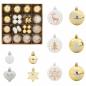 Preview: Weihnachtskugel-Set 40 pcs Weiß und Gold