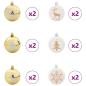 Preview: Weihnachtskugel-Set 40 pcs Weiß und Gold