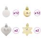 Preview: Weihnachtskugel-Set 40 pcs Weiß und Gold
