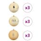 Preview: Weihnachtsbaumkugel Set XL 9 stk. Gold Ø 15 cm Kunststoff