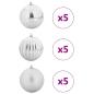 Preview: Weihnachtsbaumkugel Set XL 15 stk. Silber Ø 10 cm Kunststoff