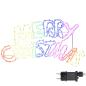 Preview: Weihnachtsschild mit 240 LEDs Mehrfarbig 100 x 50 cm PVC